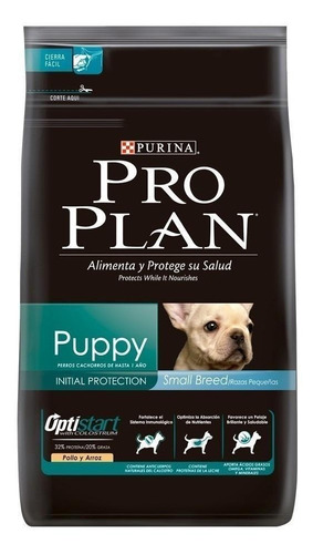Imagen 1 de 1 de Alimento Pro Plan OptiStart para perro cachorro de raza  pequeña sabor pollo y arroz en bolsa de 7.5kg