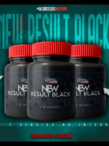 New Result Black 60 Cápsulas (slimming Technology Sem Sabor