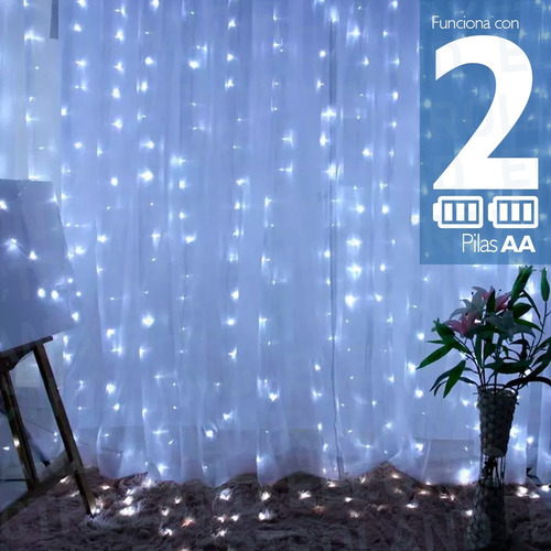 Imagen 6 de 10 de Pack X 10 Luces Guirnalda 30led Alambre Tira A Pila Luz Fria