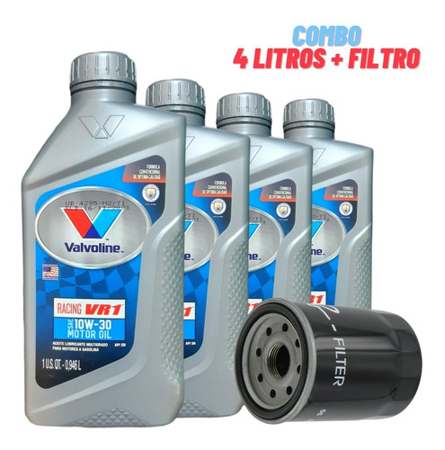 Aceite 10w30 Mineral Valvoline Pack 4lts + Filtro