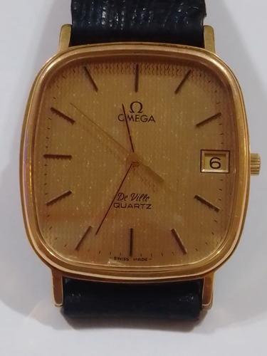 Reloj Omega De Ville Negro Dorado Dorado (Usado)