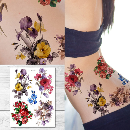 Supperb Tatuajes Temporales  mix Ramo De Flores