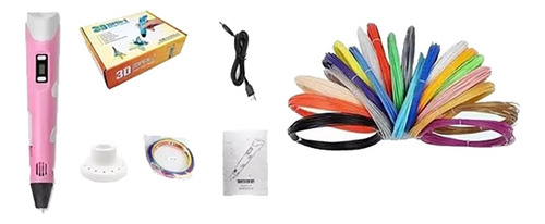 Set Bolígrafo Lapiz 3d + Impresora Con Filamentos 100mt