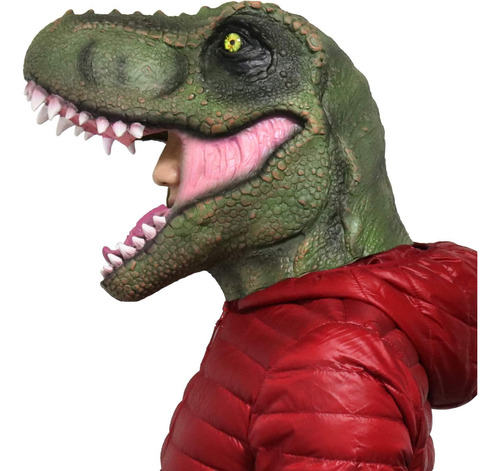 Máscara De Cabeza De Dinosaurio T-rex De Látex Para Fiesta D