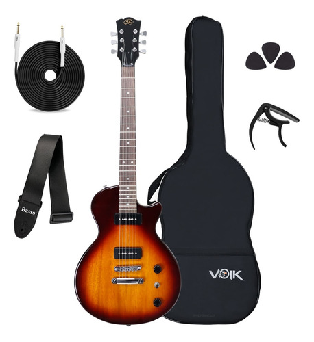 Kit Guitarra Les Paul Sx Ee3j Sunburst Com Capa E Acessórios