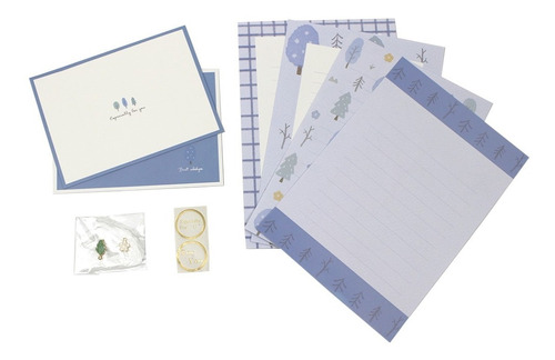 Kit 4 Papéis De Carta & 2 Envelopes Flor