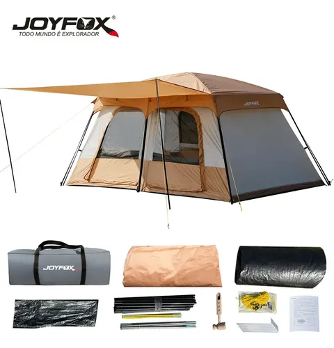 Barraca de Camping Joyfox Para 12 Pessoas Laranja Impermeável