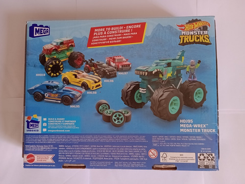 Monster Truck Hot Wheels Mega Construx Vehículo Bloques Set