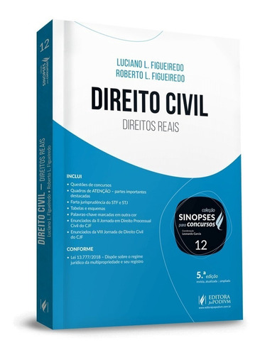 Direito Civil  Direitos Reais Vol.12 Sinopses Concursos 2019