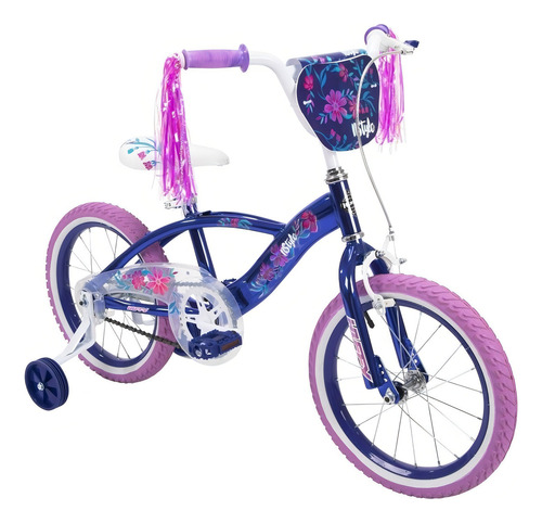 Bicicleta de caminhada infantil Huffy N Style R16, freio traseiro roxo de 1v com rodinhas