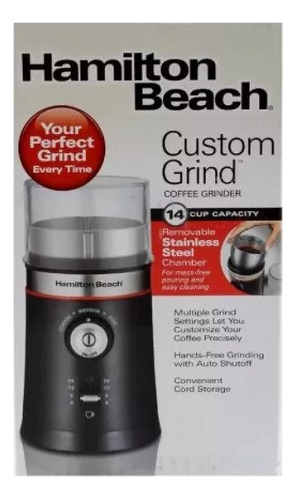 Hamilton Beach - Molino De Café Custom Grind 80393 Negro