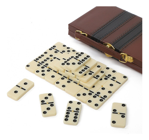 L Estuche Profesional De Lujo Bone Dominoes Con 28 Piezas