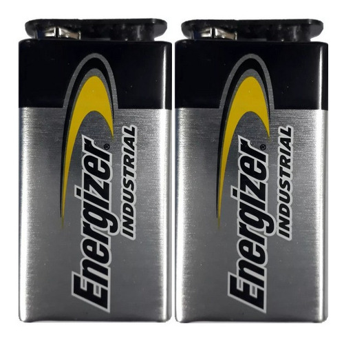 Pila 9 Voltios 9v Cuadrada Alcalina Energizer Industrial X 2