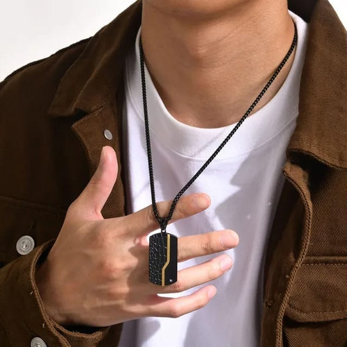 Elegante Collar Con Placa Militar Diseño Exclusivo A