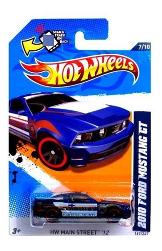 Hot Wheels Ford Mustang Gt Coche De Policía Azul Gqe2h