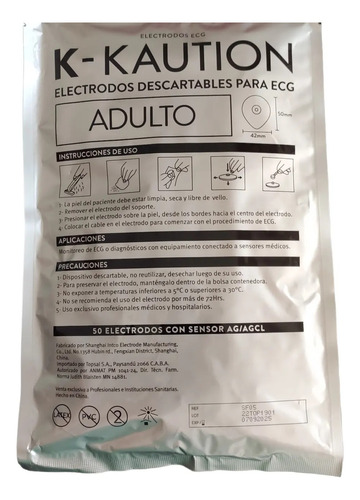 Electrodos Para Ecg Descartable Adulto X 50 Unidades