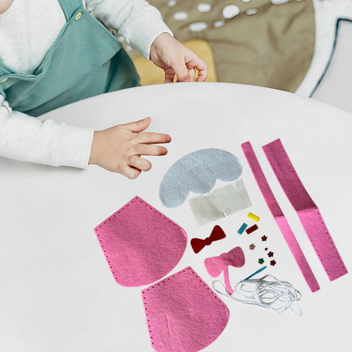 0 Kit De Costura Diy Bolso De Mano De Fieltro Ligero Helado