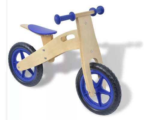 Bicicleta Para Niños De Madera Azul - Sin Pedales Tipo Chivi