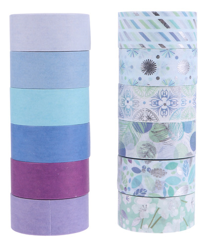 Juego De 12 Rollos De Papel Adhesivo Decorativo Lovely Washi