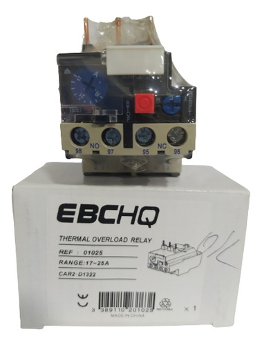 Relé Termico De 17-25amp Marca Ebchq Para Contactores 