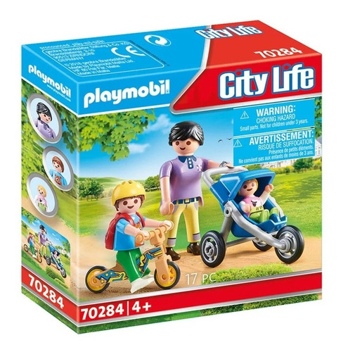 Playmobil Mama Con Niños + Vehiculos Paseo City Life 70284