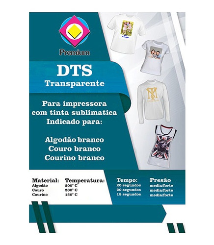 10 Folhas Dts Translucido P Tecido E Couro Branco Sublimação