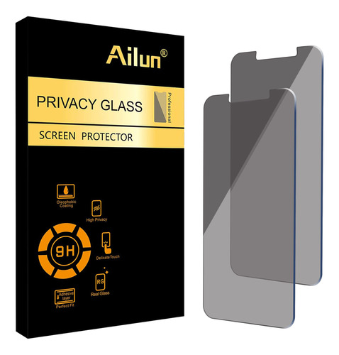 Protector Pantalla Privacidad iPhone 14/13 Pro 6.1 2 Fundas