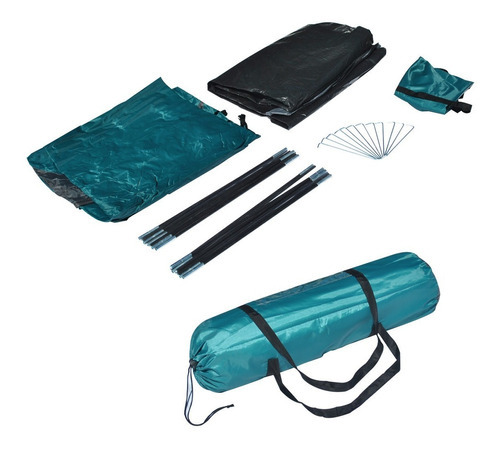 Carpa Iglú Para 4 Personas Reforzada + Sobretecho + Abside Color Verde/gris