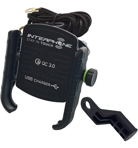 Imagen 2 de 5 de Porta Celular Moto Universal Interphone Puerto Usb Motoscba