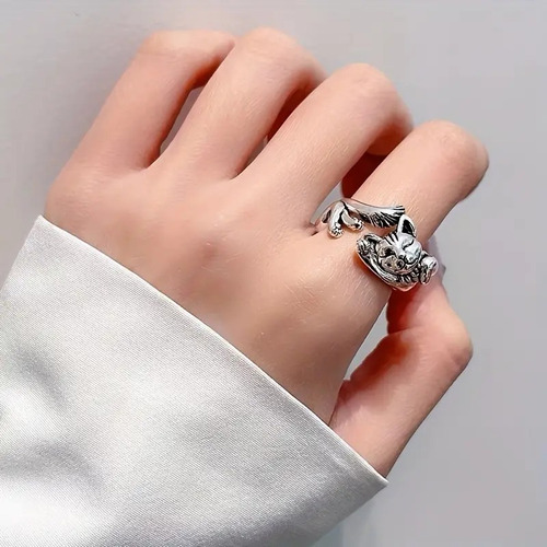 Anillo Ajustable En Forma De Gato