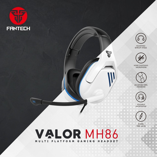 Audífonos Gaming Fantech Valor Mh86 Para Pc Xbox Ps4 Ps5.  