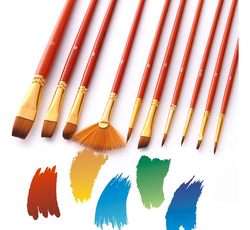 Juego De Pinceles Paintbrush De Nailon Para Acuarela Con