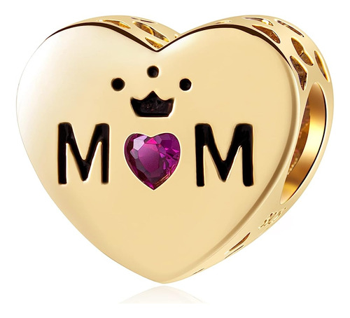 ~? 18k Gold Plated Mom Queen Charms, Se Ajusta A Pandora My 