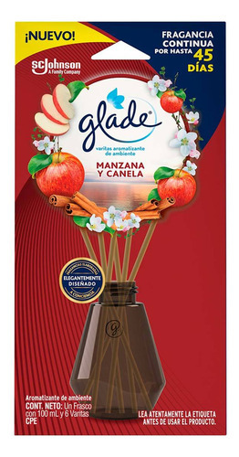 Aromatizante Varitas De Ambiente Glade Manzana Canela 100 Ml