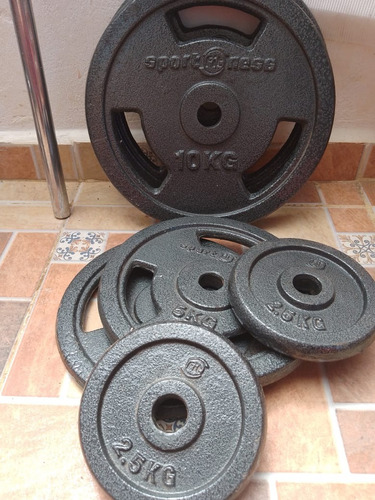 Barra Y Discos Sportfitness 180cm*2.5cm (35 Kg Discos) 