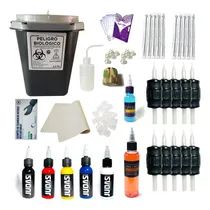 Comprar Kit Tatuajes Insumos Base Profesional - Tattoo - Agujas - 