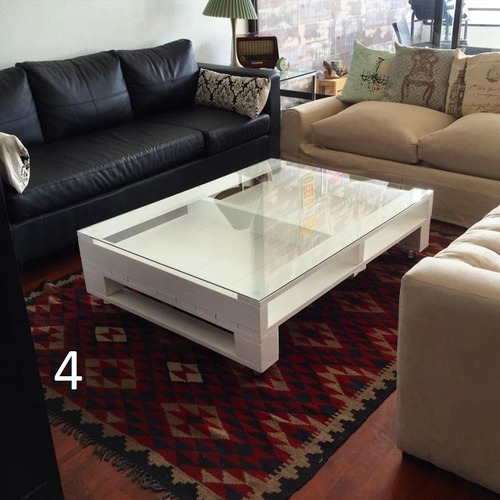 Mesa Ratona Pallet C/ruedas Y Vidrio + Envios