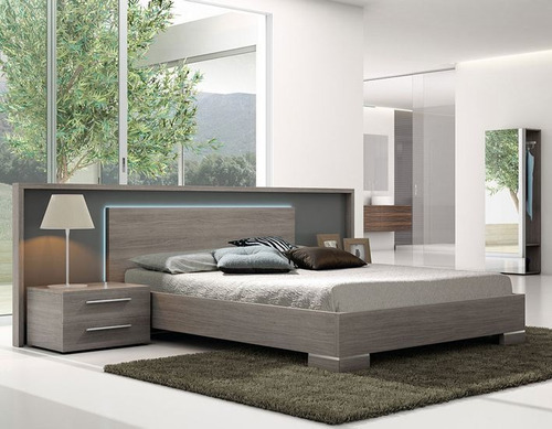 Imagen 2 de 6 de Cama Moderna Inv-3001-m Virginia Iluminator