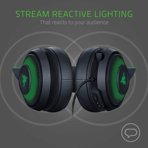 Imagen 8 de 10 de Auriculares gamer Razer Kraken Kitty negro con luz rgb LED
