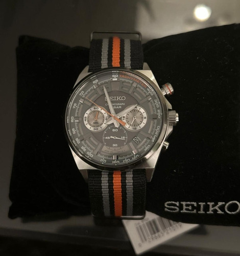 Reloj Seiko Discover More Chronograph Ssb403p1 Original Azul Marino Negro Blanco