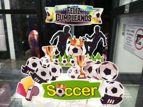 Toppers De Torta Motivo Fútbol Cumpleaños 