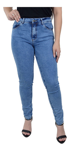 Calça Jeans Feminina Lado Avesso Jegging Azul - L24801