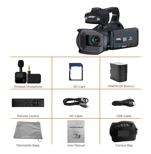 Cámara De Vídeo 4k, Videocámara Profesional De Transmisión