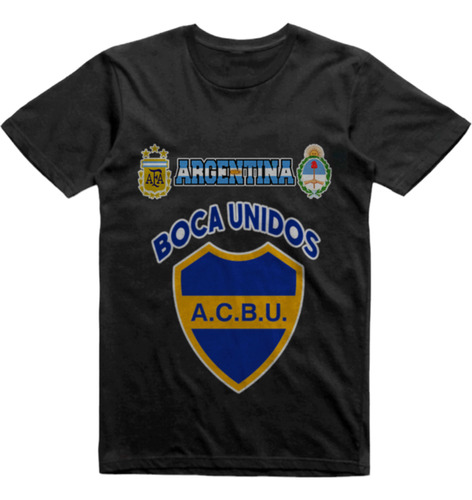 Remera Algodon Negra Asociación Civil Boca Unidos Bariloche