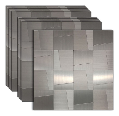 Ymmxge Panel Adhesivo Pared 3d Mosaico Aluminio Para 10