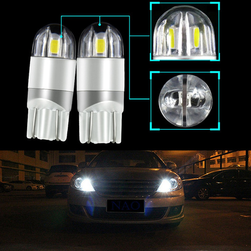 8 Bombillas Led W5w T10 2 Smd 3030 De Color Blanco Superbril