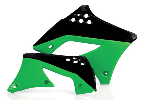 Set Aletas Radiador Neg/ver Kawasaki Kx 250 F 2012 Cafe Race