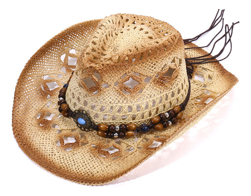 Sombrero De Vaquera De Paja Para Hombre Y Mujer, Ala Ancha,