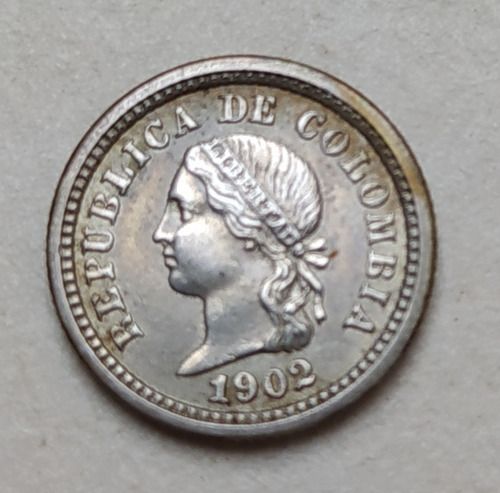 Moneda 5 Centavos 1902 Colombia 