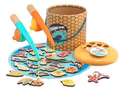 Uping Juegos Montessori Juguete de Madera Juego de Pesca Magnética Juegos  Niños 3 Años y Más Juguetes Niños Educativos Regalo Niños Niñas
